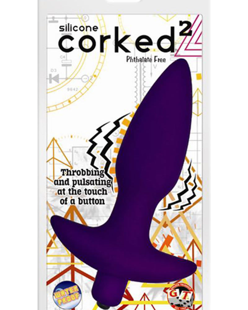 Tapón anal de silicona Corked 02 resistente al agua color lavanda mediano