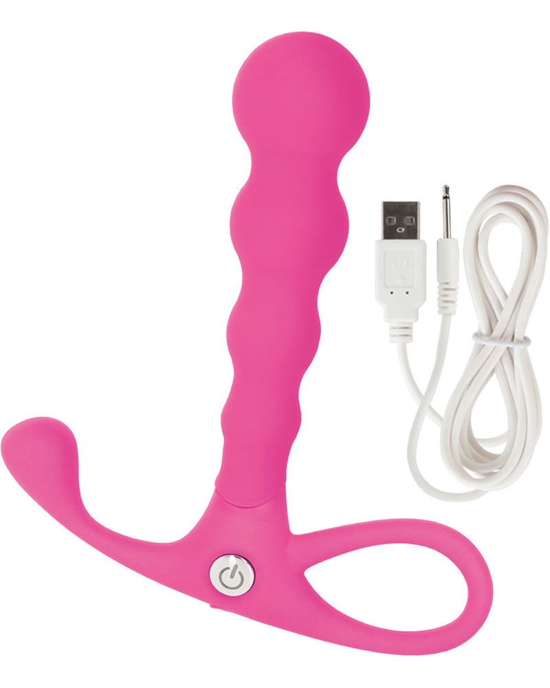 Embrace Beaded Silicone Anal Probe Waterproof Pink 3.75 Inch