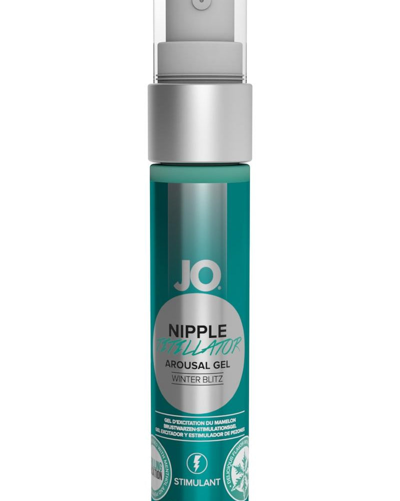Gel estimulante para pezones Jo Nipple Tittilater Wintermint 1 onza 12 unidades por mostrador