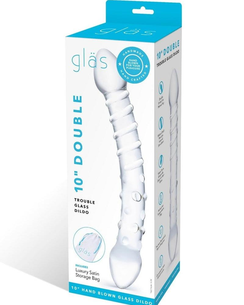 Consolador de vidrio transparente Glas Double Trouble