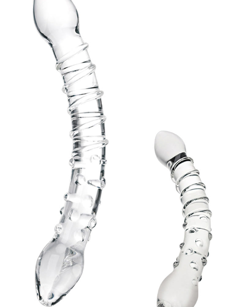 Consolador de vidrio transparente Glas Double Trouble