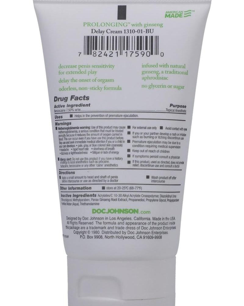 Crema retardante de eyaculación precoz para hombres, 2 onzas, a granel