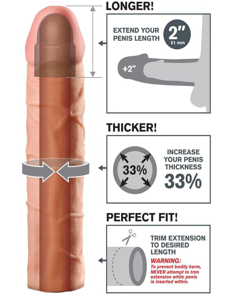 Fantasy Xtensions Perfect - Manga de extensión de 2 pulgadas, color carne, 8 pulgadas