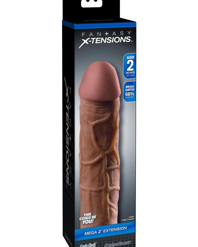Fantasy Xtensions Mega - Funda de extensión de 2 pulgadas, color marrón, 8 pulgadas