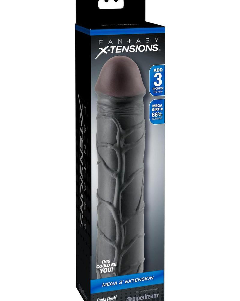 Fantasy Xtensions Mega - Funda de extensión de 3 pulgadas, color negro, 9 pulgadas