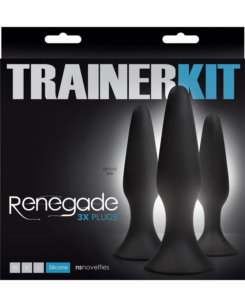 Renegade Trainer Anal Plug Kit Black 3 Each Per Set