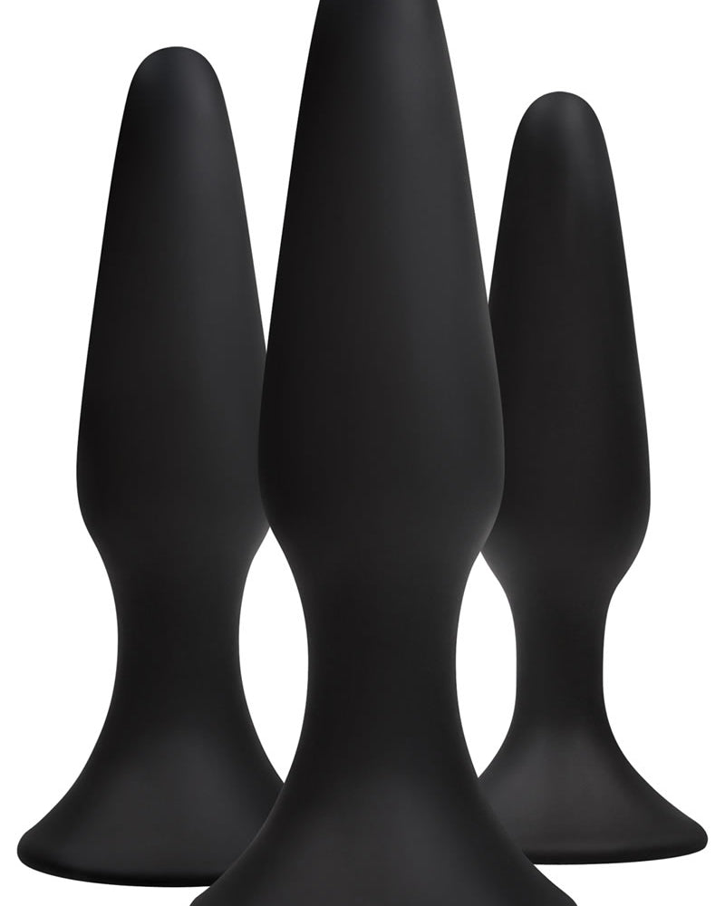 Renegade Trainer Anal Plug Kit Black 3 Each Per Set