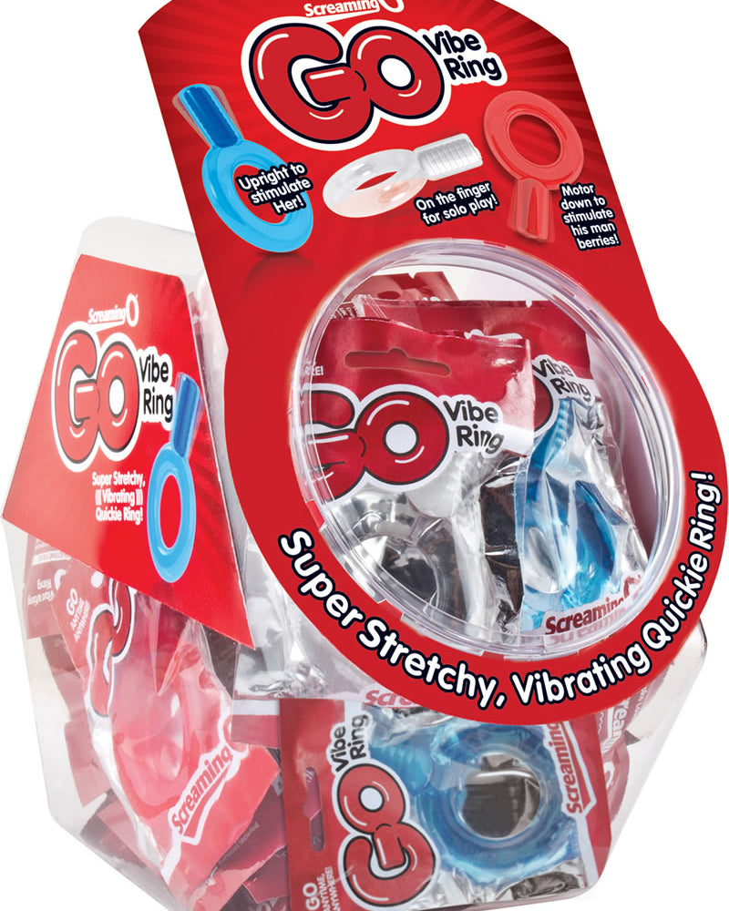 Go Vibe Ring Disposable Cockrings Assorted Colors 36 Each Per Bowl Display