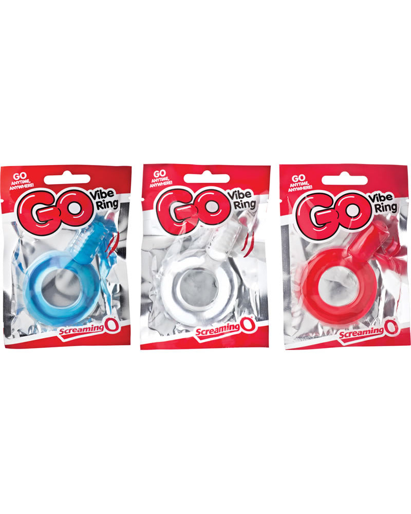 Go Vibe Ring Disposable Cockrings Assorted Colors 18 Each Per Counter Display