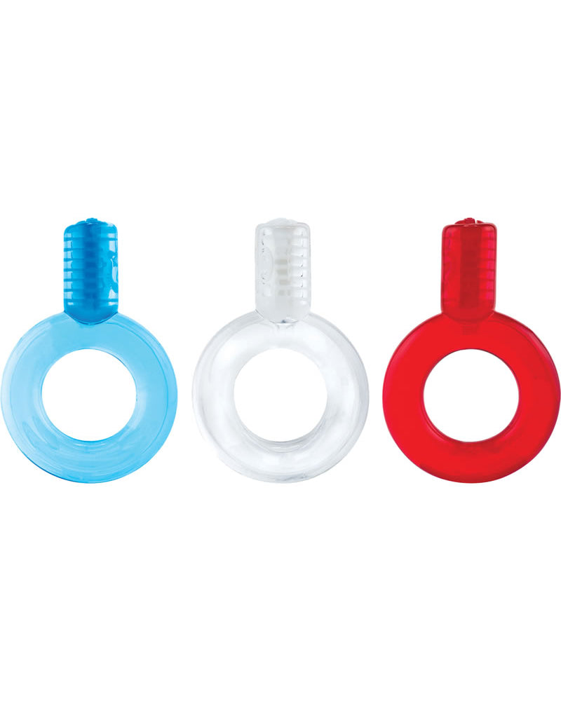 Go Vibe Ring Disposable Cockrings Assorted Colors 18 Each Per Counter Display