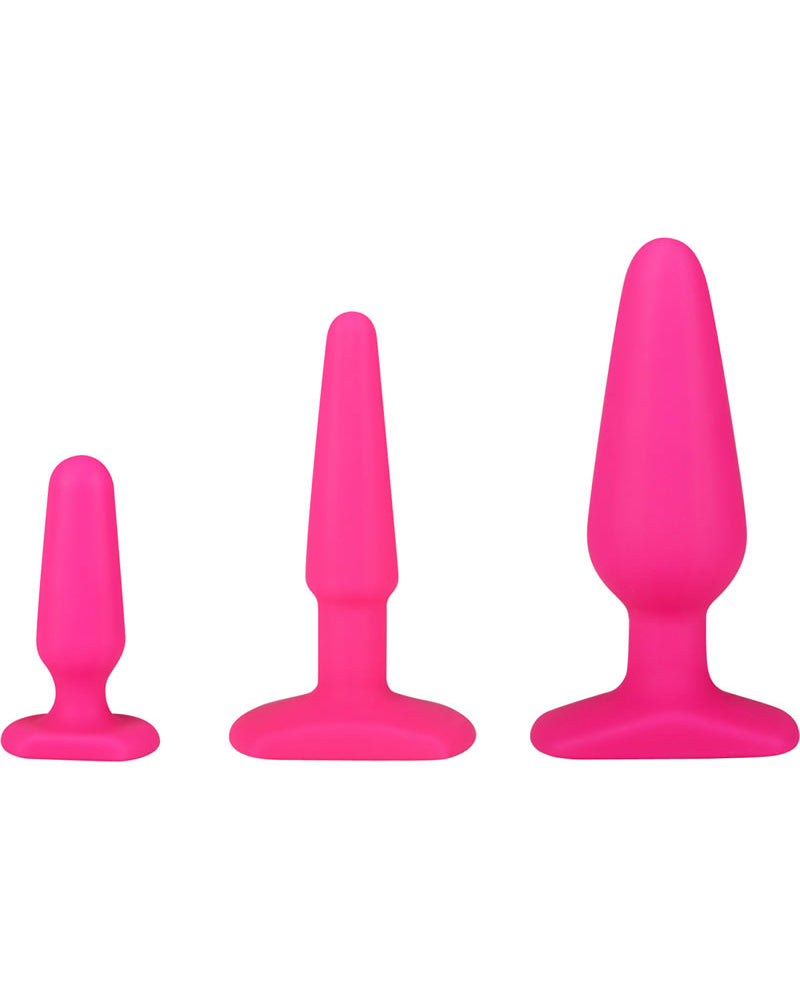 Hustler All About Anal Training Kit Silicone Anal Plugs Pink 3 Each Per Kit