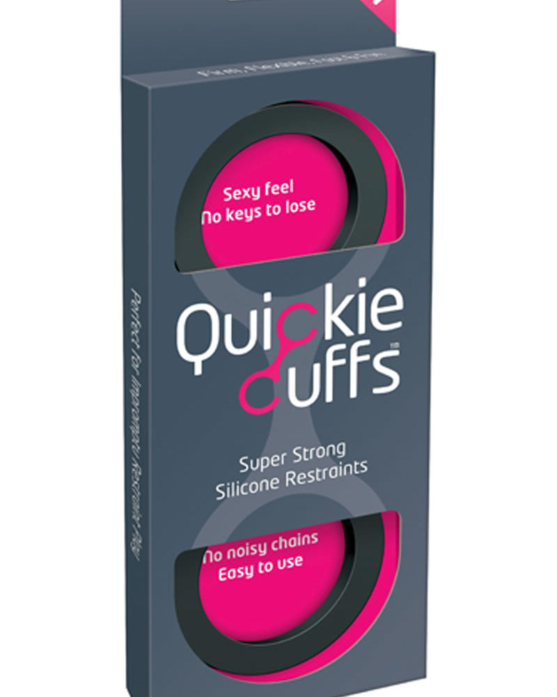 Esposas de silicona Quickie Cuffs de tamaño mediano y color negro