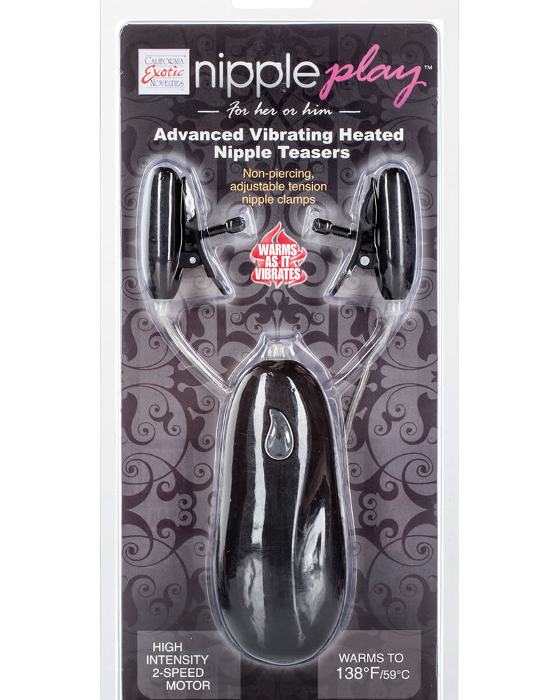 Juguetes vibradores para pezones Nipple Play Advanced con calefacción, color negro