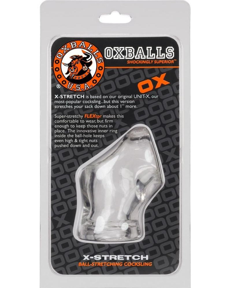 Atomic Jock Unit X Stretch Cockring With Ball Stretcher Clear 3 Inch