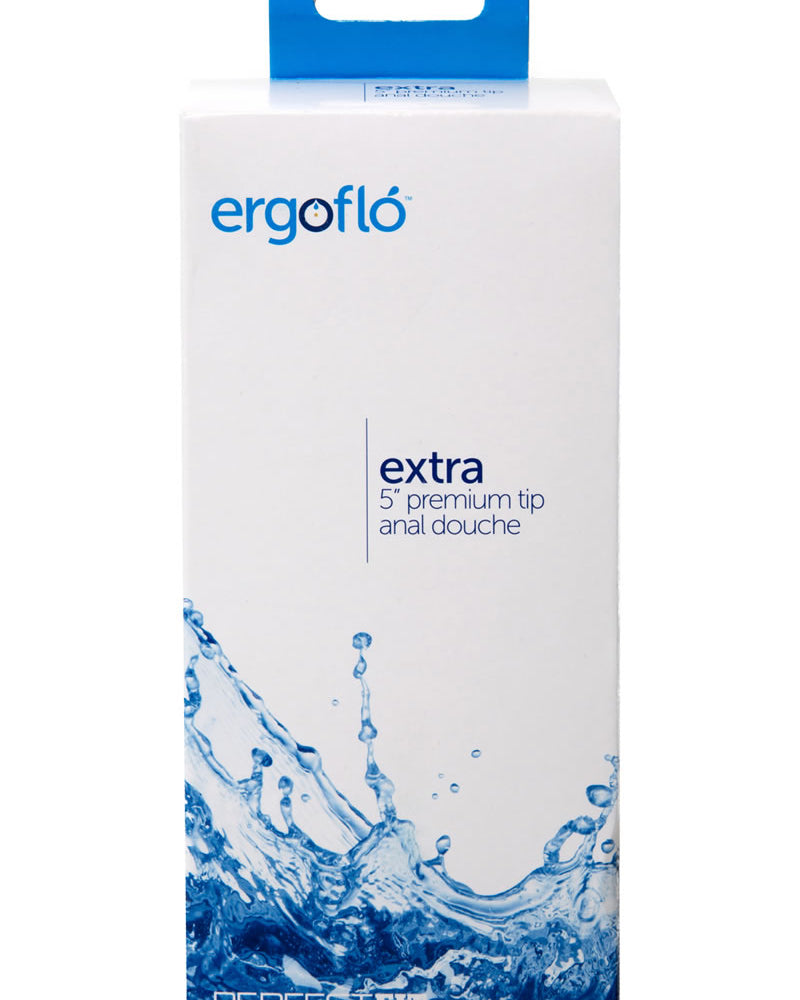 Ducha anal con punta extra premium Ergoflo de ajuste perfecto, punta de plástico negra de 5 pulgadas