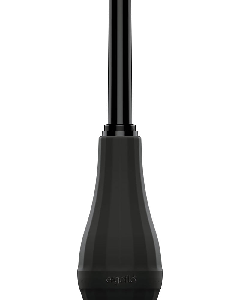 Ducha anal con punta extra premium Ergoflo de ajuste perfecto, punta de plástico negra de 5 pulgadas