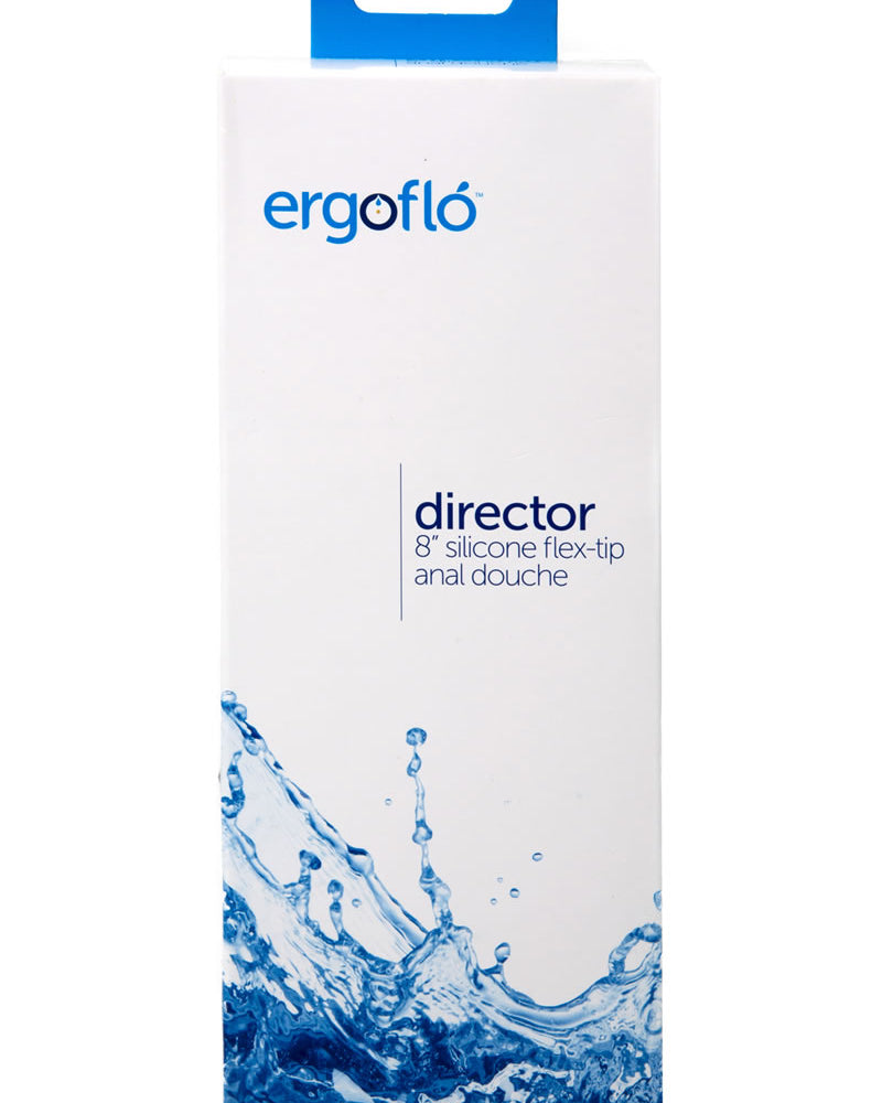 Ducha anal con punta flexible de silicona Ergoflo Director de ajuste perfecto, color negro, punta de 8 pulgadas