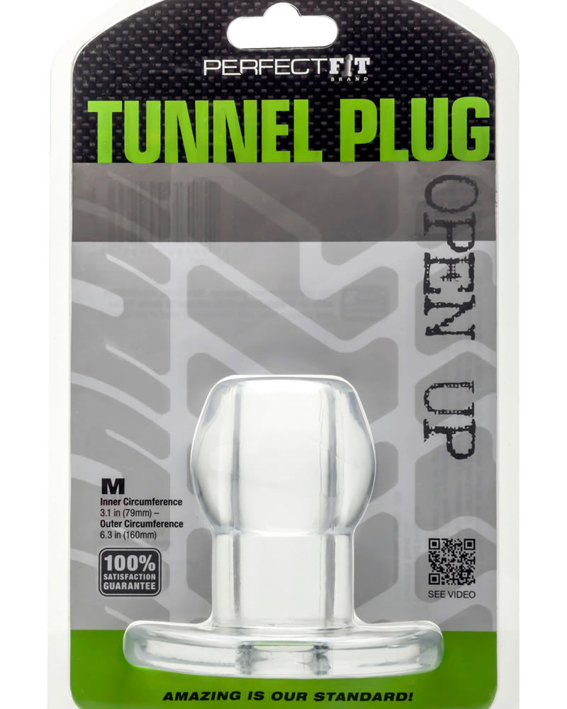 Perfect Fit Anal Tunnel Plug Clear Medium 6.3 Inch Circumference