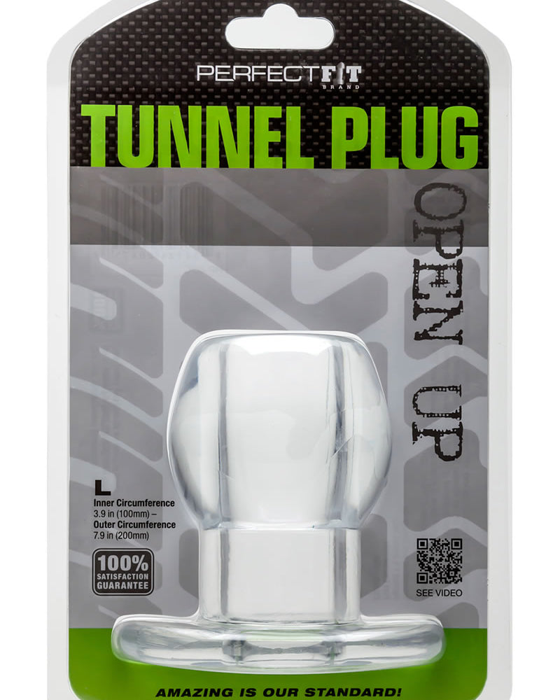 Perfect Fit Anal Tunnel Plug Clear Large 7.9 Inch Circumference