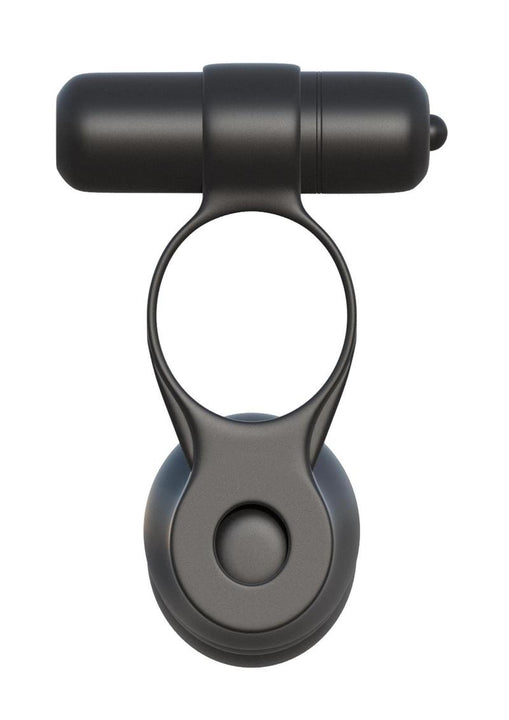 Anillo para el pene Fantasy C Ringz Posable Partner de silicona con doble penetración, resistente al agua, color negro