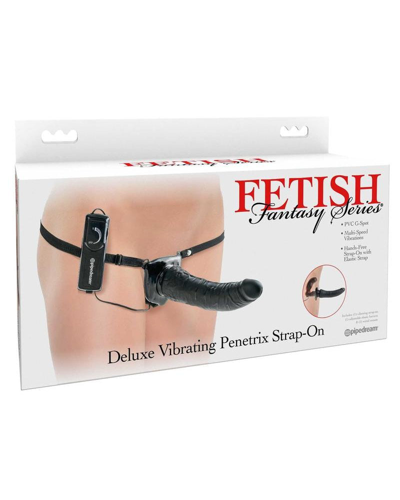 Festish Fantasy Series Deluxe Vibe Strap On Black 7.5 Inch
