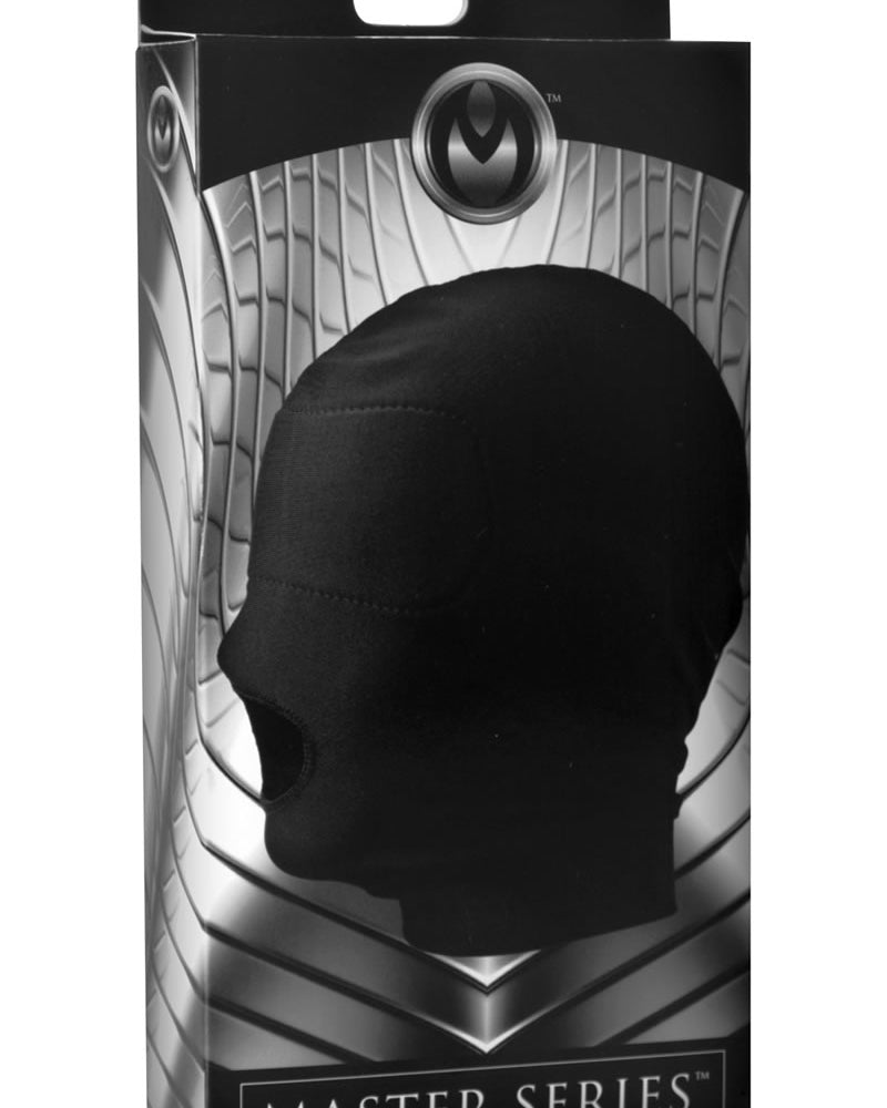 Máscara con capucha acolchada y boca abierta de Master Series Disguise, color negro