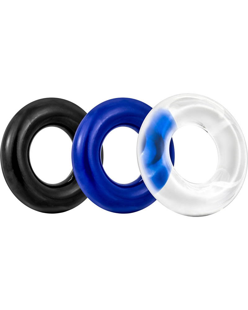 Stay Hard Donut Rings Cockrings Assorted Colors 3 Each Per Pack