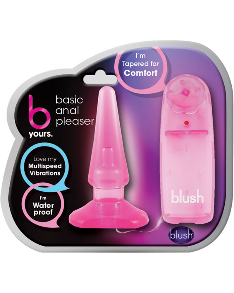 Plug anal vibrador B Yours Basic Anal Pleasure resistente al agua de 4,5 pulgadas, color rosa