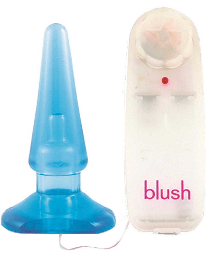 Plug anal vibrador B Yours Basic Anal Pleasure resistente al agua de 4,5 pulgadas, color azul