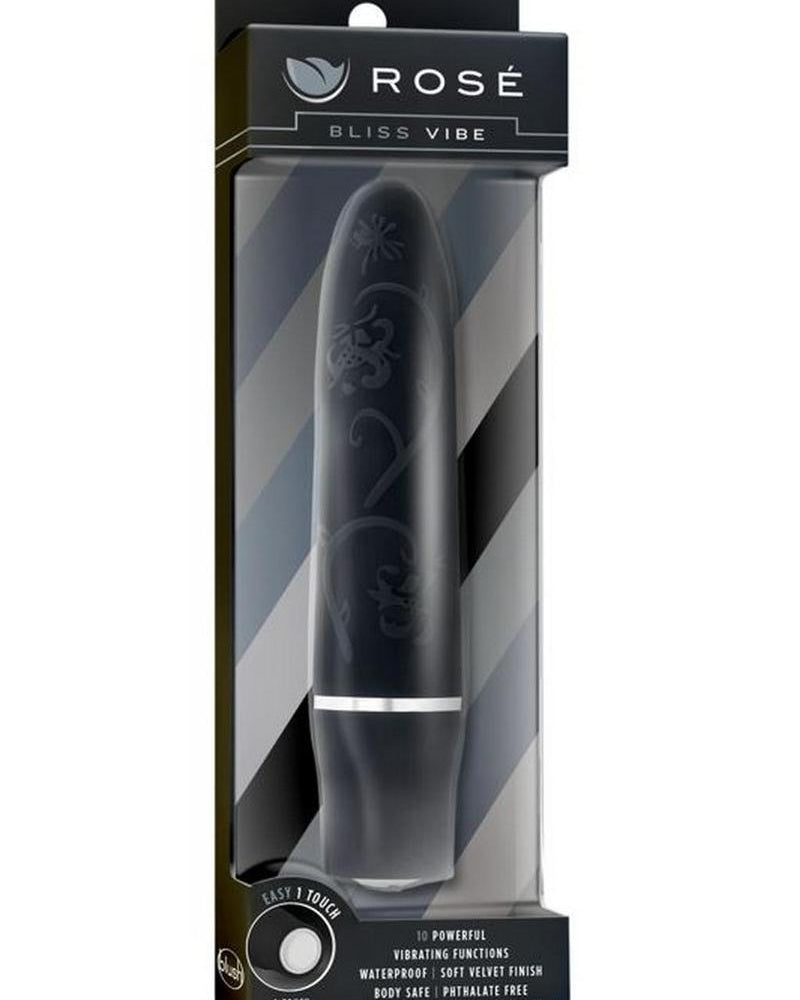 Mini vibrador Play With Me Bliss resistente al agua, color negro, 4 pulgadas