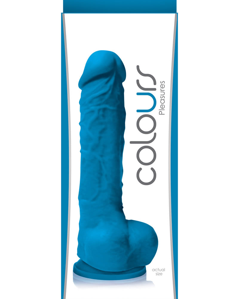Pene realista de silicona Colours Pleasures de 5 pulgadas en color azul