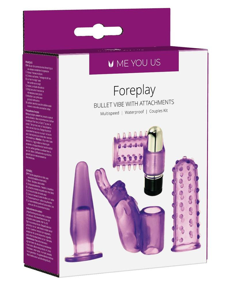 Kit vibrador bala para parejas Kinx 4play resistente al agua morado