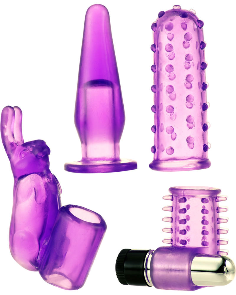 Kit vibrador bala para parejas Kinx 4play resistente al agua morado
