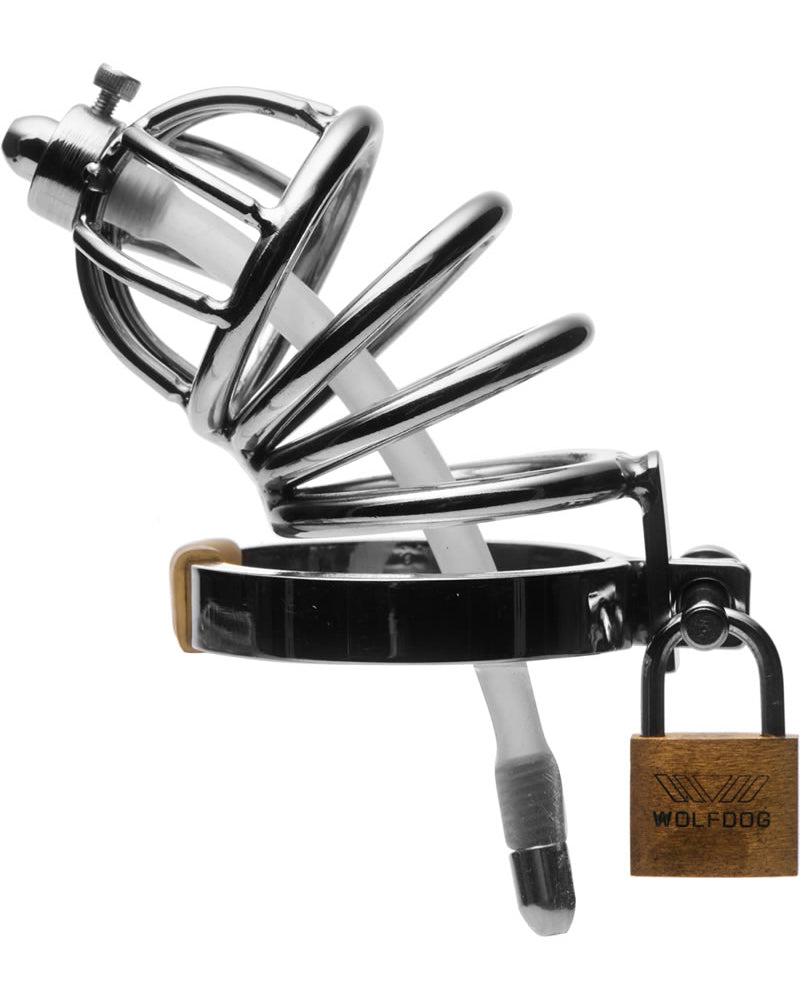Steel Chastity Cage With Silicone Urethral