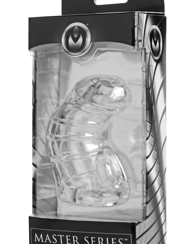 Master Series Detained Soft Chasity Cage Clear 4 Inch