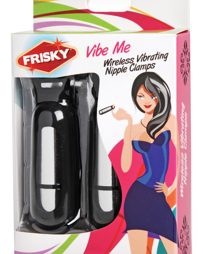 Frisky Vibe Me Wireless Vibrating Nipple Clamps Waterproof Black