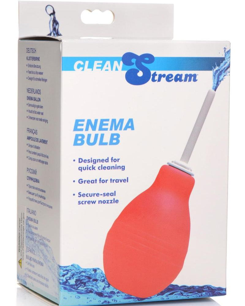Pera para enema Clean Stream de 8 onzas, color rojo