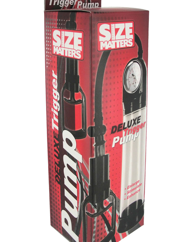 Size Matters Deluxe Trigger Penis Pump Clear