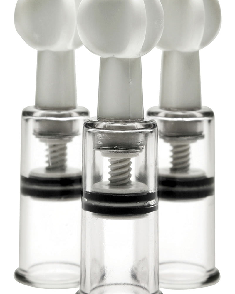 El tamaño importa: juego de triple succionador para clítoris y pezones transparente