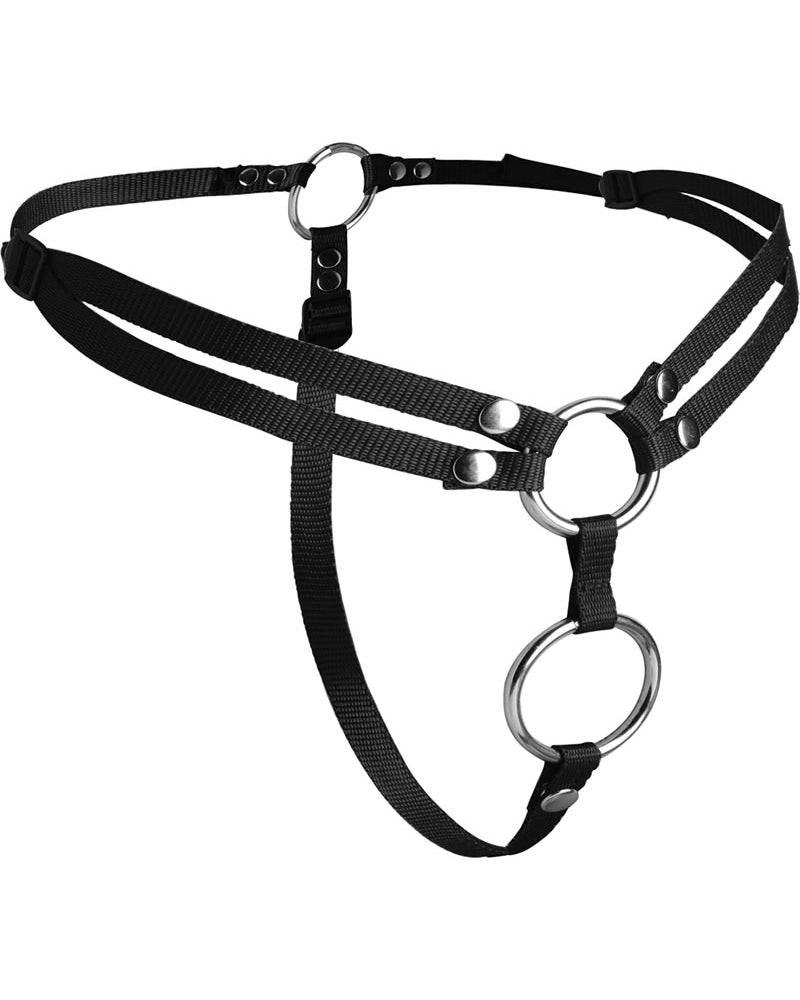 Arnés de doble penetración Strap U Unity con correa negra