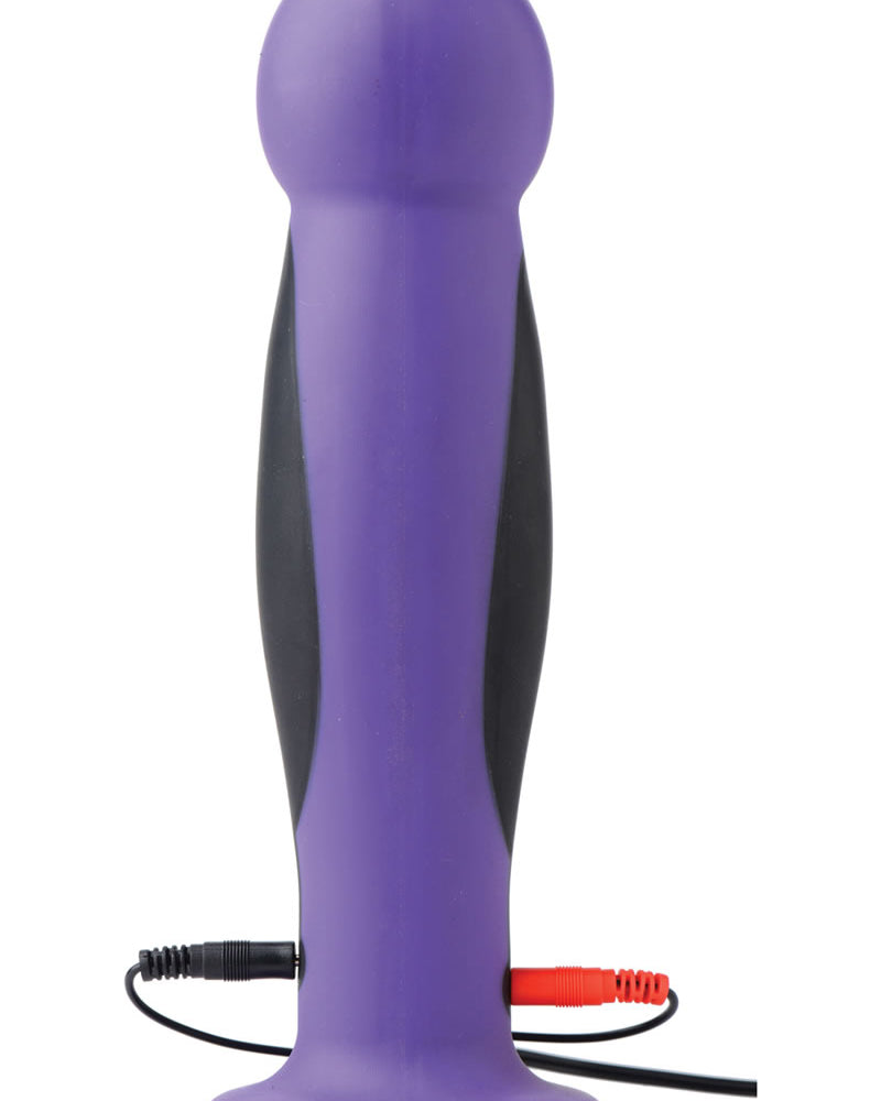 Consolador electroestimulador Strap U Fuse morado de 7,5 pulgadas