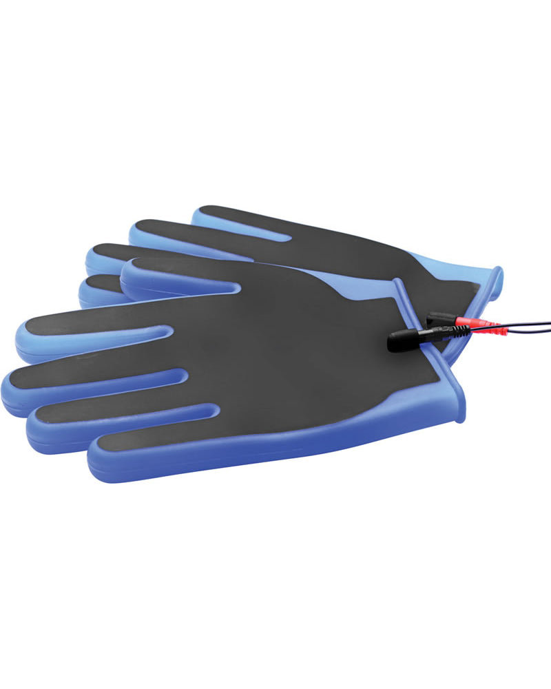Guantes de silicona para electroestimulación Zeus Conductor de color azul