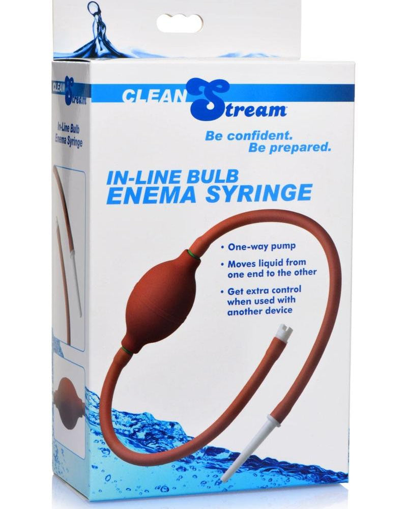 Jeringa de enema con pera en línea Clean Stream de 28 pulgadas