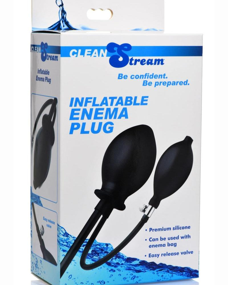 Tapón de silicona para enema inflable Clean Stream, color negro