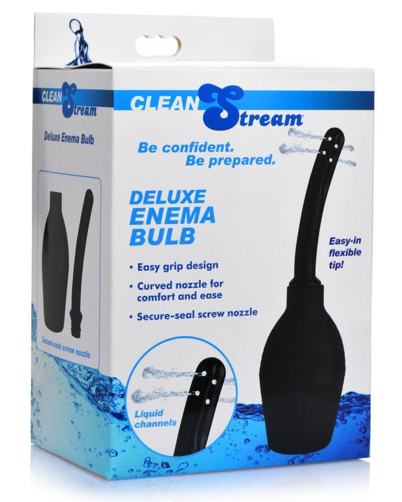 Pera para enema Clean Stream Deluxe, color negro, 300 mililitros