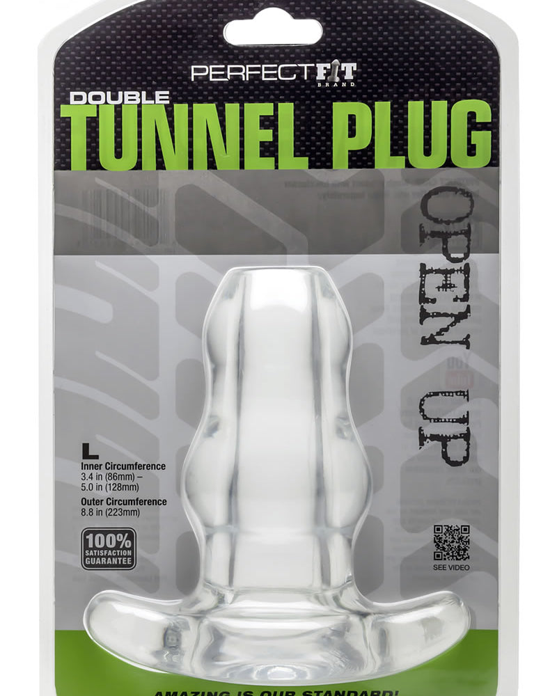 Perfect Fit Double Tunnel Plug Large Clear 5 Inch