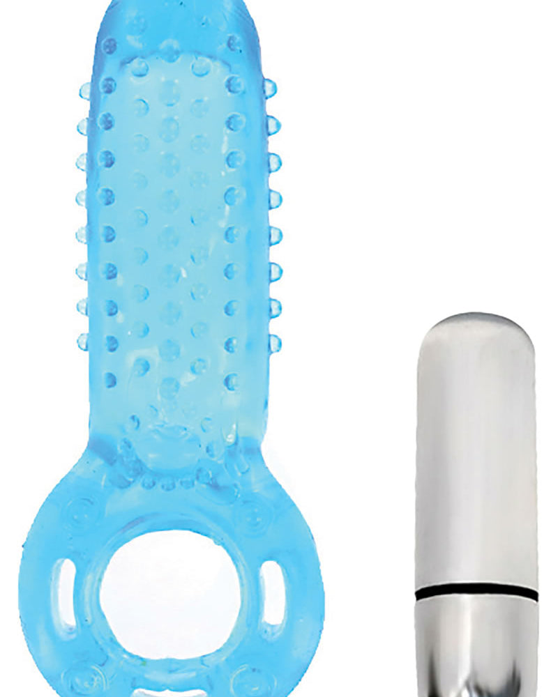 Trinity Vibes Powerful Bullet Cockring Waterproof Blue