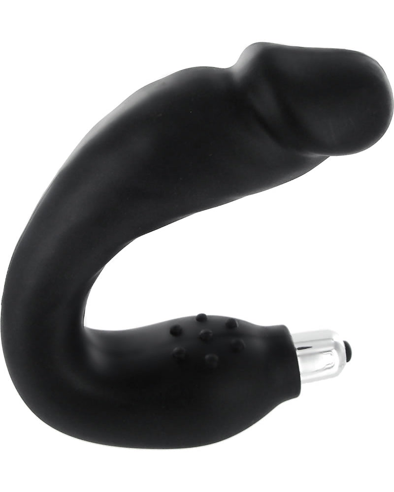 Masajeador de punto G de silicona realista Trinity Vibes, color negro