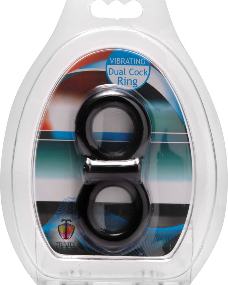 Trinity Vibes Vibrating Dual Cock Ring Black
