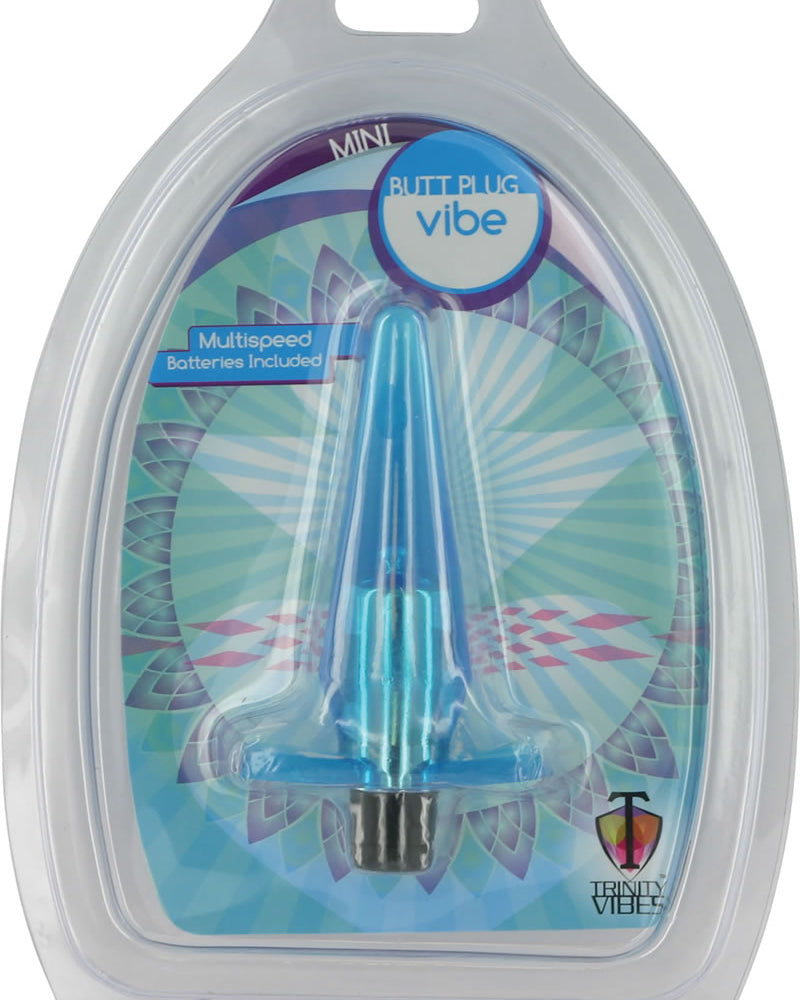 Trinity Vibes Mini Butt Plug Waterproof Vibe Blue